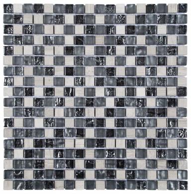 Mosaik Marble Mix Glas Light Grey 1,5x1,5