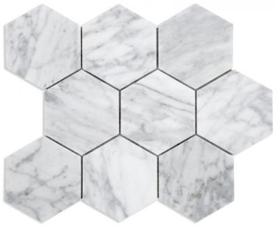 Mosaik Marbles Hexa Bianco Carrara 10x10