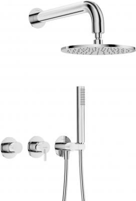 Deante Duschset Silia Dold med Takdusch Rund Horizontal Blandarplacering