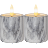 LED Blockljus Flamme Marble 9cm 2-pack