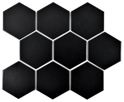 Mosaik Hexa Black Matt 9,5x11