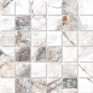 Mosaik Marble Gold Grey Polerad 4,8x4,8