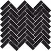 Mosaik Harringbone Svart Blank 2,2x7,2