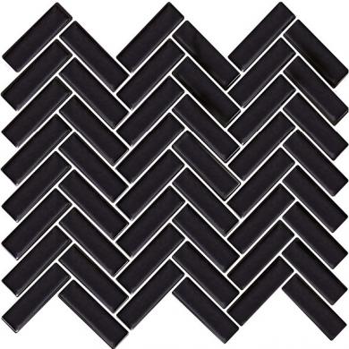 Mosaik Harringbone Svart Blank 2,2x7,2