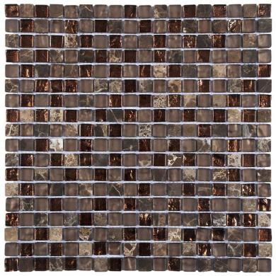 Mosaik Marble Mix Glas Brown 1,5x1,5