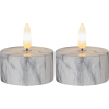 LED Värmeljus Flamme Marble 6cm 2-pack