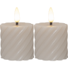 LED Blockljus Flamme Swirl 7,5 cm 2-pack
