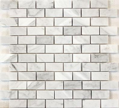 Mosaik Bianco Carrara C Polerad Brick2,5x5