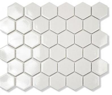 Mosaik Hexagon Vit Blank 5,1x5,9