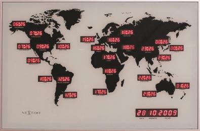 World Time Digit, Väggklocka 55 x 36 x 4 cm