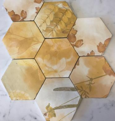 Juicy hexagon ocre dekor