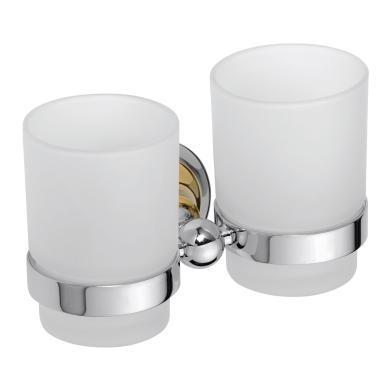 Tandborsth&aring;llare CLASSIC KROM/GULD Dubbel