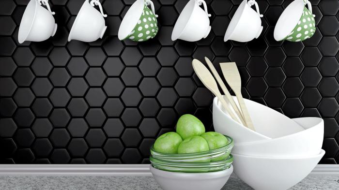 Mosaik Hexa Black Matt 9,5x11