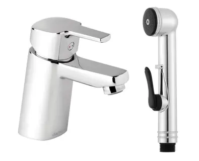 Tvättställsblandare Pine med Sidodusch Krom