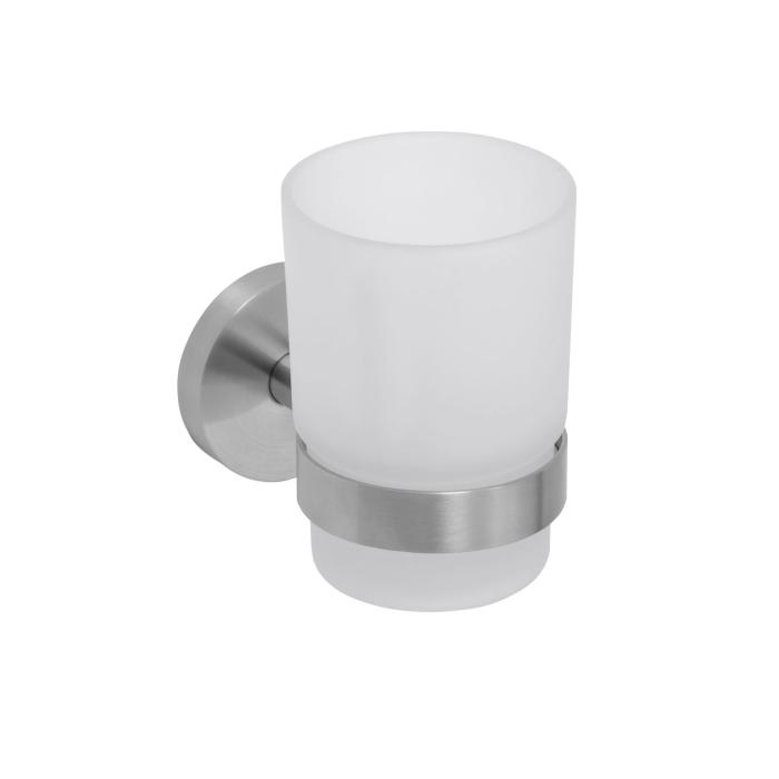 Glas med Hållare Steel Rostfri Look
