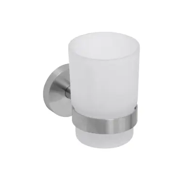 Glas med H&aring;llare Steel Rostfri Look