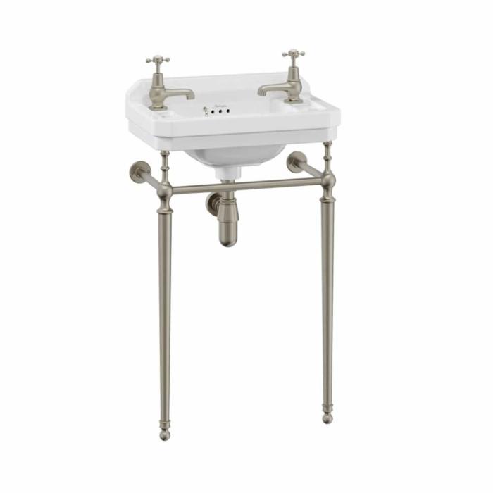 Tvättställ Edwardian 52 cm 2 Blandarhål med Ställning
