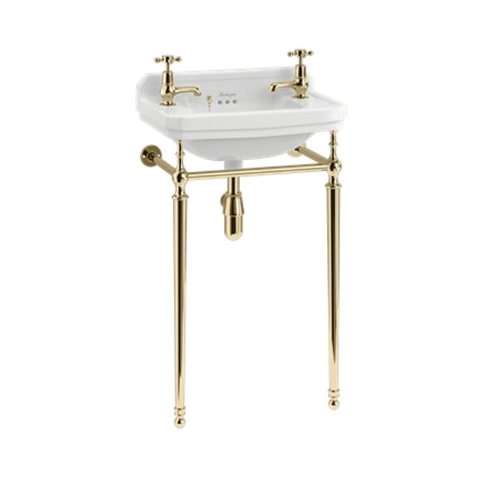 Tvättställ Edwardian 52 cm 2 Blandarhål med Ställning
