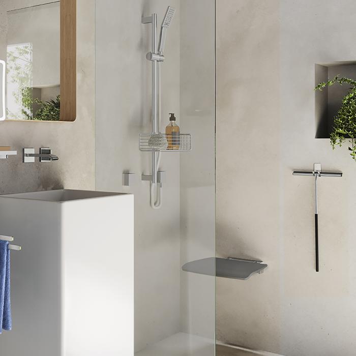 Duschsits Living Vägghängd Fällbar Krom