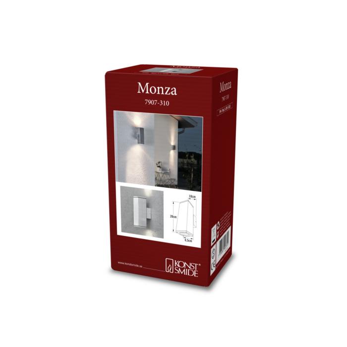 Vägglampa Ute Monza Dubbel GU10 Fyrkantig
