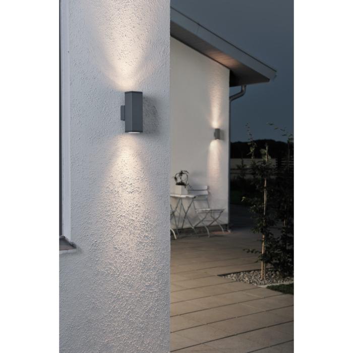 Vägglampa Ute Monza Dubbel GU10 Fyrkantig