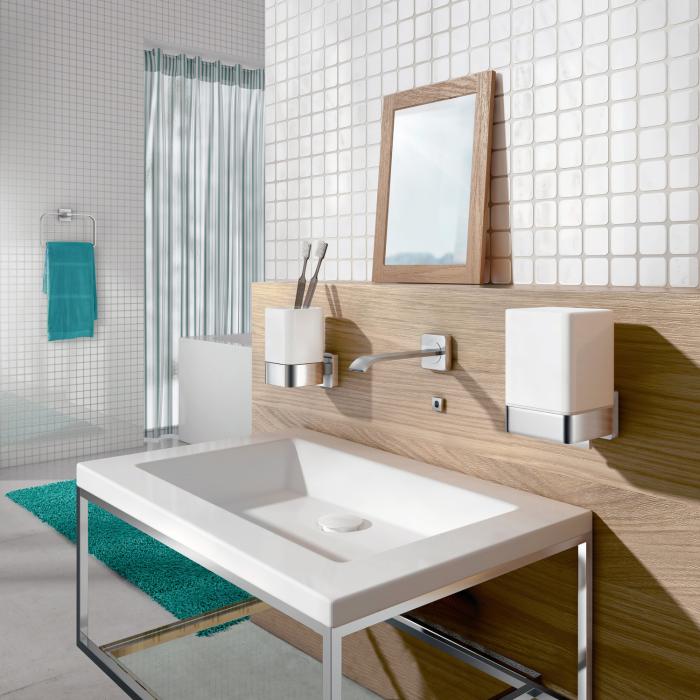 Tvåldispenser med Hållare Ice Porslin Polerad Krom