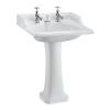 Tv&auml;ttst&auml;ll Classic 65 cm med Br&auml;ddavlopp & Avlopp 2 Blandarh&aring;l, Piedestal