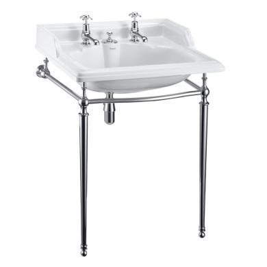 Tv&auml;ttst&auml;ll Classic 65 cm med Br&auml;ddavlopp & Avlopp 2 Blandarh&aring;l, Krom St&auml;llning