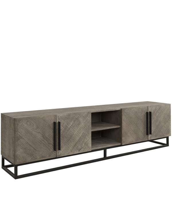 Vancouver Mediabänk Ekfanér Pebbles Grey 43x220x60cm