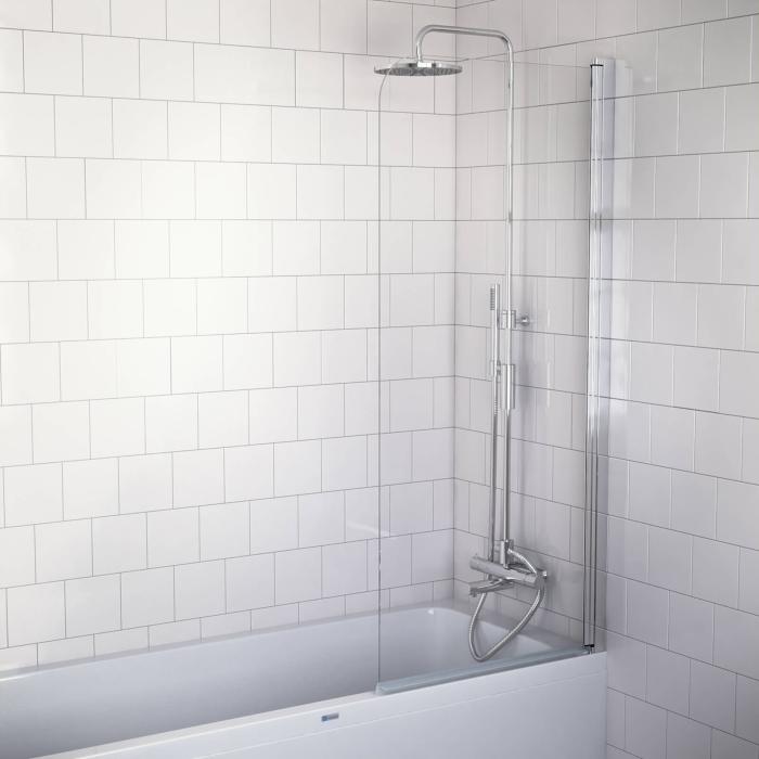 Badkarsvägg Öland II Krom