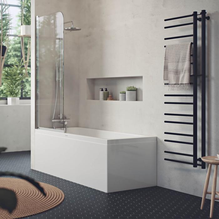 Badkarsvägg Öland II Krom