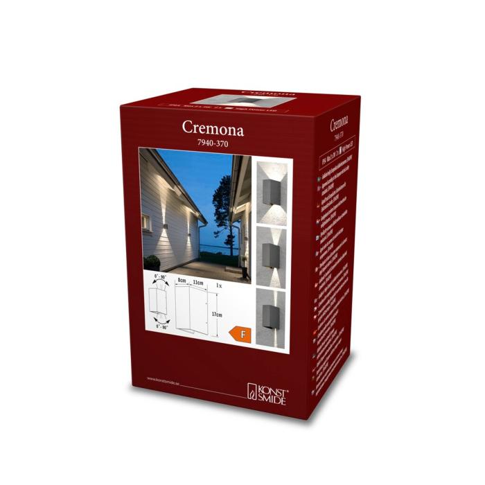 Vägglampa Ute Cremona HP-LED 2x3W 17 cm