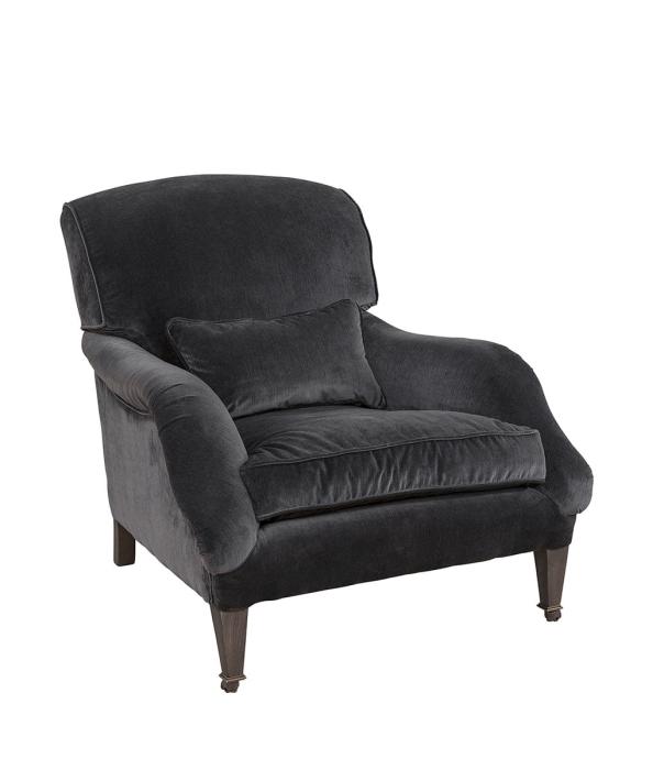 (Utgått) Winston Tygfåtölj Velvet Dark Grey