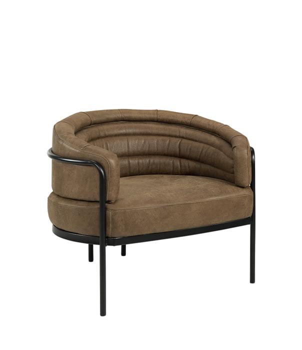 Emelie Skinnfåtölj Nubuck Brown