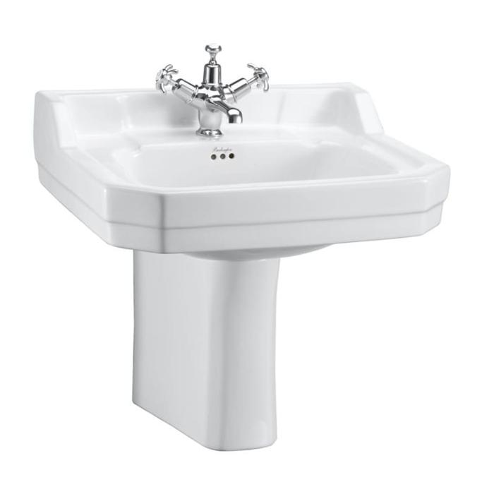 Tvättställ Edwardian 56 cm 1 Blandarhål med Semi Piedestal