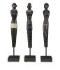 African Ladies Dekoration Black Mango Wood 3-set