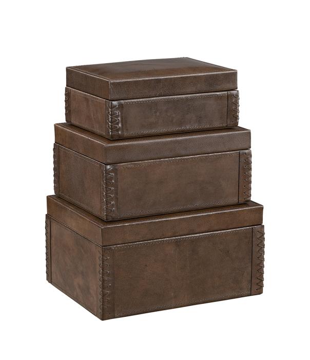 Mendoza Låda Läder 3-set
