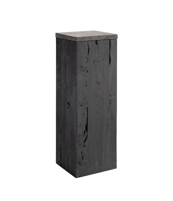 Vail Piedestal Teak Svart 30x90x30cm