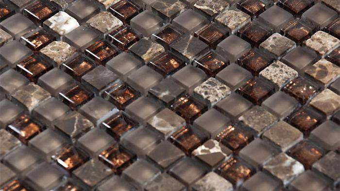 Mosaik Marble Mix Glas Brown 1,5x1,5