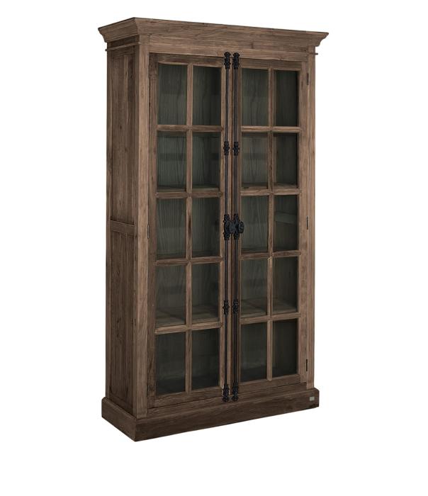 Elmwood Vitrinskåp Almträ 113x200x45cm