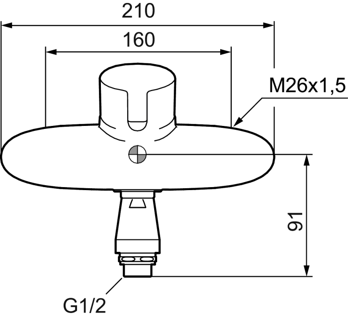 Spolblandare Ettgrepps MMIX W5 Krom Vägghängd 160cc