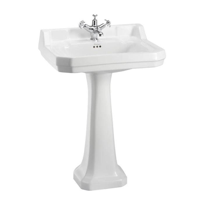 Tvättställ Edwardian 61 cm 2 Blandarhål med Piedestal