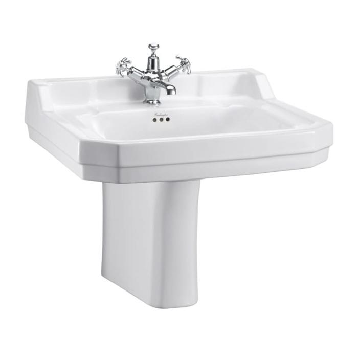 Tvättställ Edwardian 61 cm 2 Blandarhål med Semi Piedestal