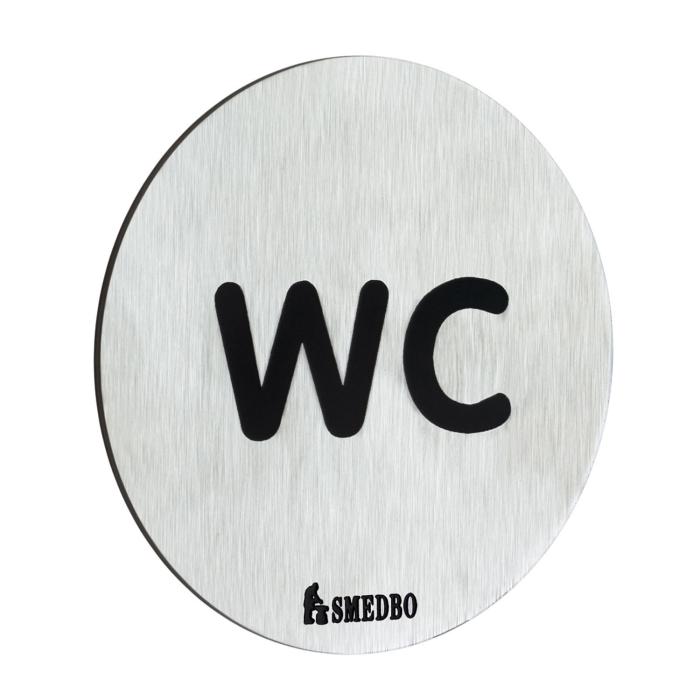 Toalettskylt XTRA Rund Borstat Rostfritt Stål