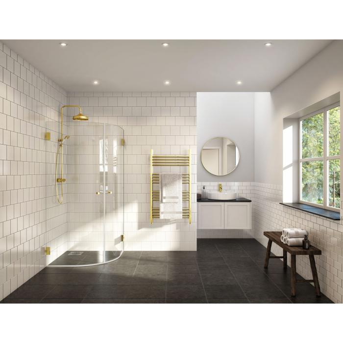 Duschdörr Halv Corny Design Klarglas