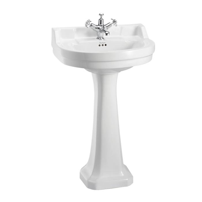 Tvättställ Edwardian Rundatat 56 cm 1 Blandarhål med Piedestal