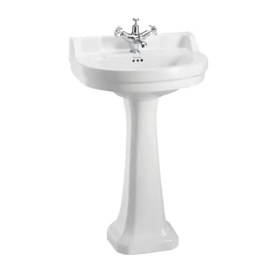Tv&auml;ttst&auml;ll Edwardian Rundatat 56 cm 1 Blandarh&aring;l med Piedestal