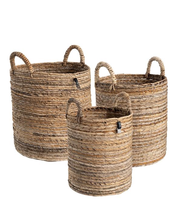 Cesto Korg Bananlöv Naturell 3-set