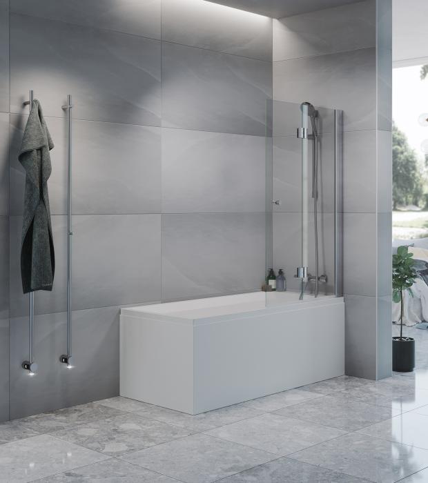 Skärmvägg Spirit Vik med Knopp för Badkar 90