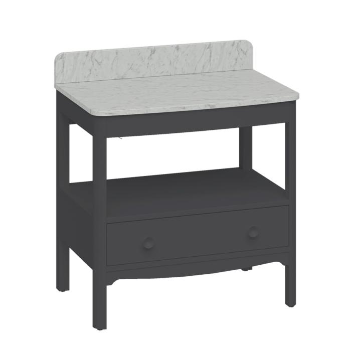 Kommod med Tvättställ Golvstående Guild 85 cm med Handtag & Bänkskiva